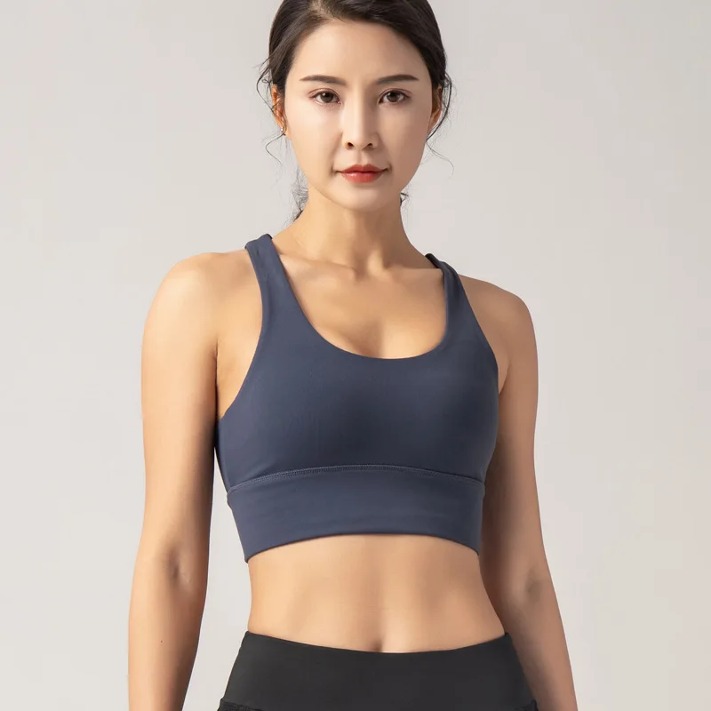 High Quality New Women Sports Bra Crop Tops New Super Soft Wider Straps Gym  Top Solid Color Sexy Sport Wear Outdoor Active Bras, Beyondshoping