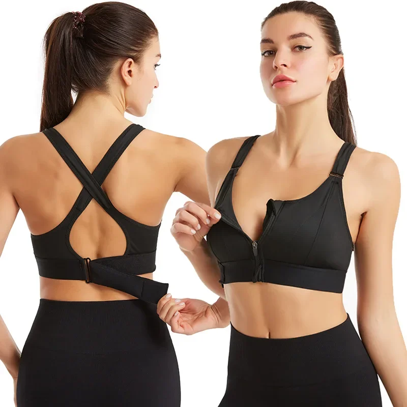 Sports Bras For Women Active Wear Women Adjustable Bra Yoga Vest Front  Zipper Plus Size Lingerie Gym Workout Athletic Brassiere, Beyondshoping