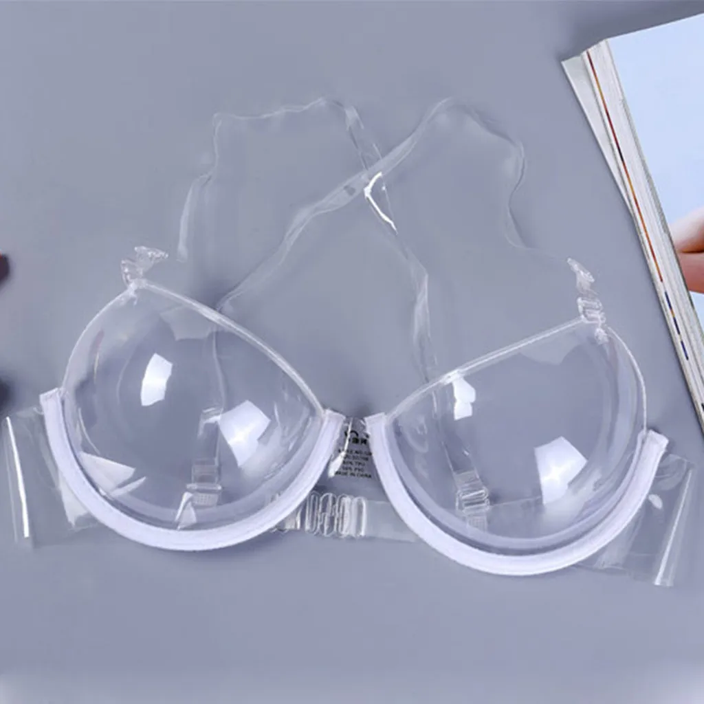 Transparent Bras With Carton Box Special Plastic Transparent Clear Bra  Invisible Strap Plastic Sexy Disposable Underwear Bra, Beyondshoping