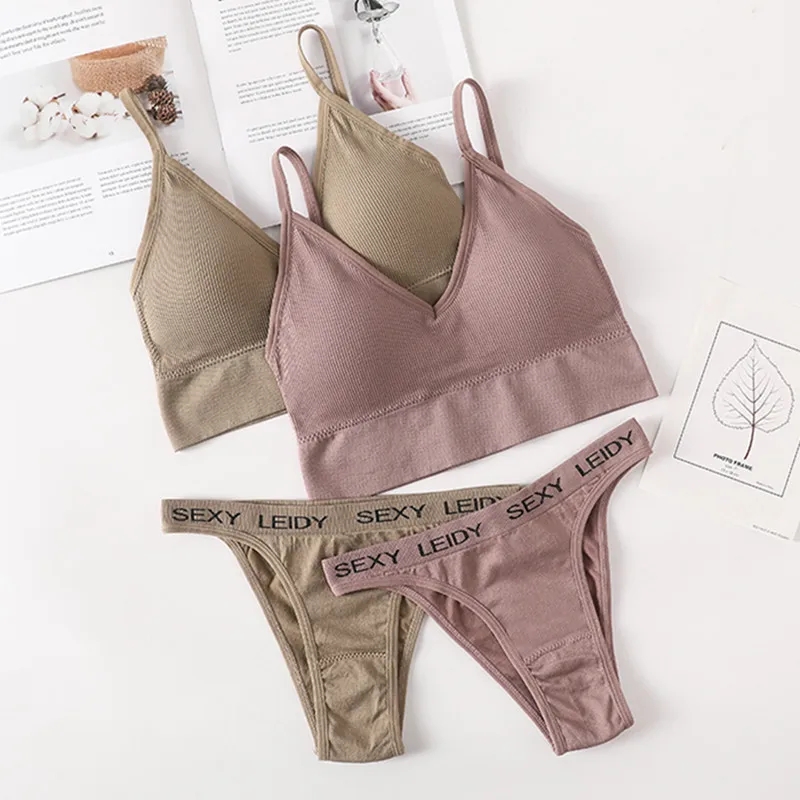 New Sexy Lingerie Set Underwear Women Push Up Seamless Camisole