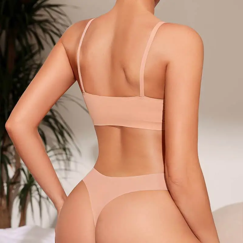 Seamless Underwear Set Women Sexy Lingerie Tanks Top+ Brazilian