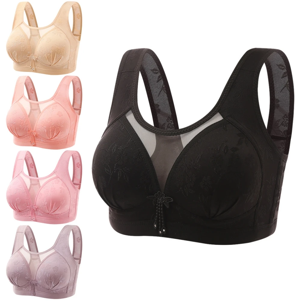 Front Closure Wirefree Bra for Women Comfy Bras Plus Size Floral Full  Coverage Bralette Everyday Basic Sleeping Bras