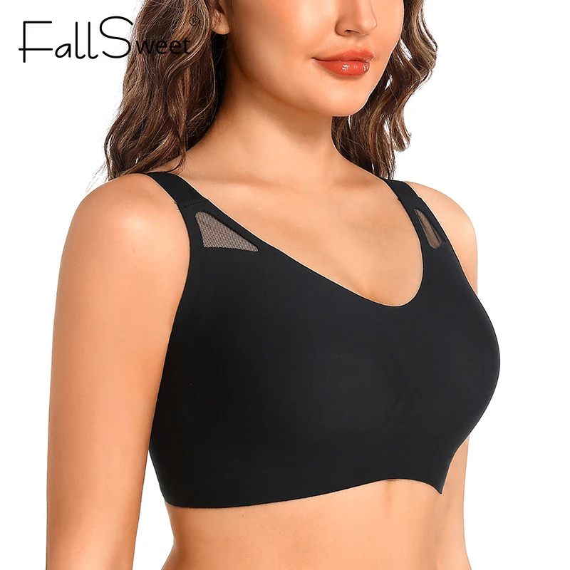FallSweet Women Vest Bra Brassiere Wire Free C / D Cups 36 38 40