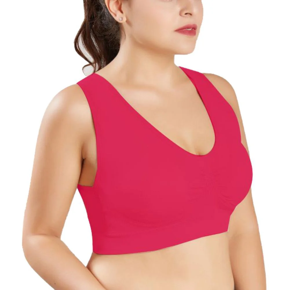 Bralettes for Women Cotton Padded Sports Bra Push Up Seamless