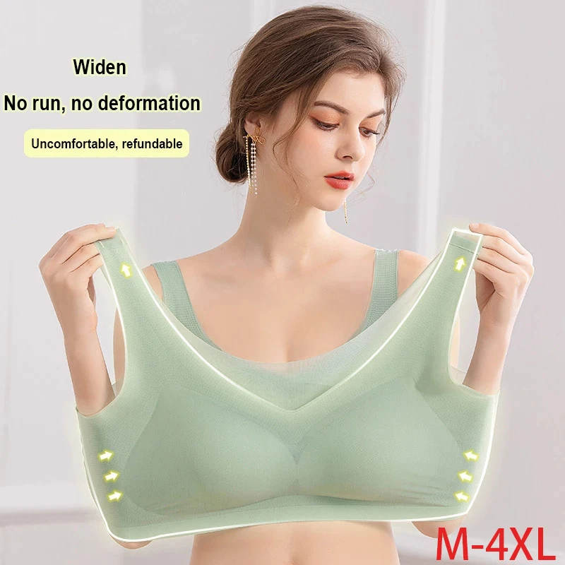 Plus Size Bras For Women 4XL 5XL Push up Brassiere Latex Seamless Bra Wire  Free BH Lingere Beautiful Back Bralette Active Bra, Beyondshoping