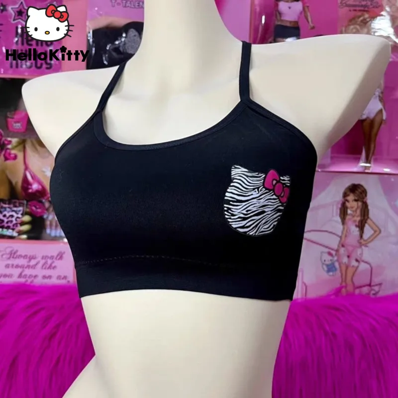 Sanrio Hello Kitty Bralette Crop Tops For Women Y2k Sweet Straps