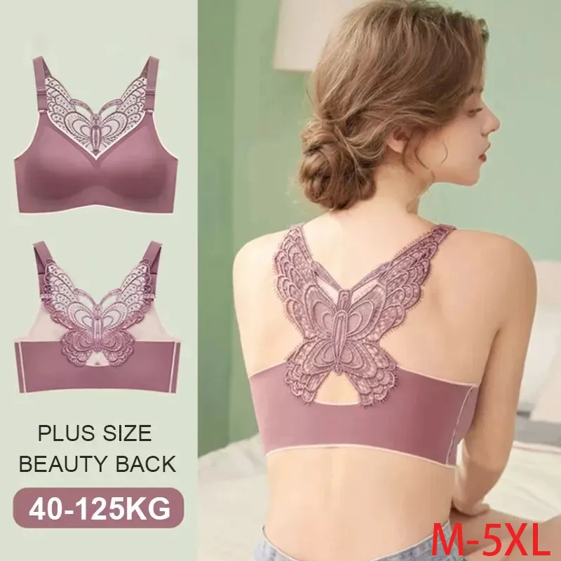 Latex Bras For Women Push Up Seamless Bra Bralette Underwear Lace Wing Bra  Gathers Shock-Proof Pad Plus Size Vest Bra - AliExpress