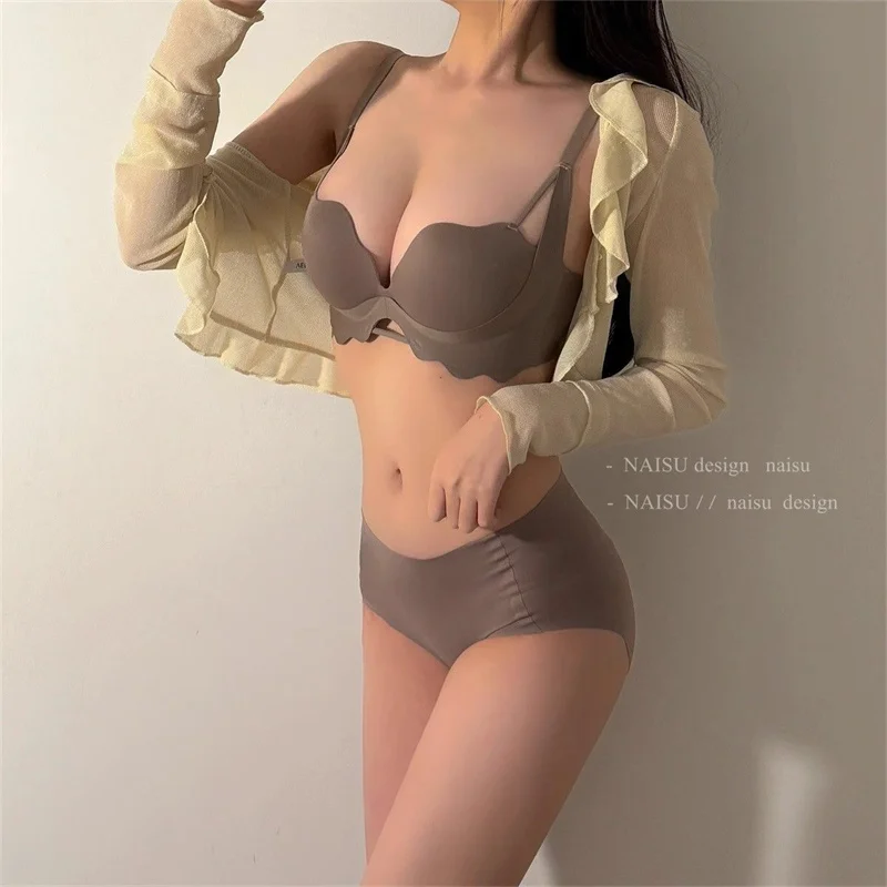Thin Cup Korean Style Bra Seamless Bralette Push Up Underwear Women  Lingerie