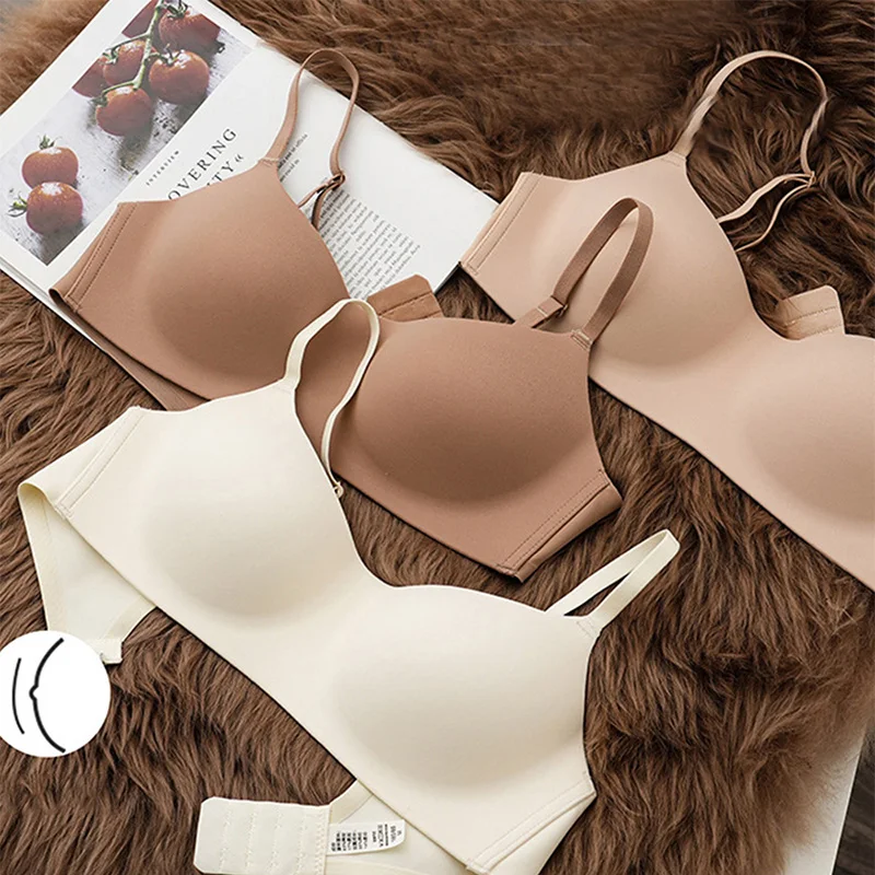 Women Seamless Bra Sexy No Wire Push Up Underwear Girls Students Breathable  Thin 4 Colors Bras Female's Bra Breathable Gathered