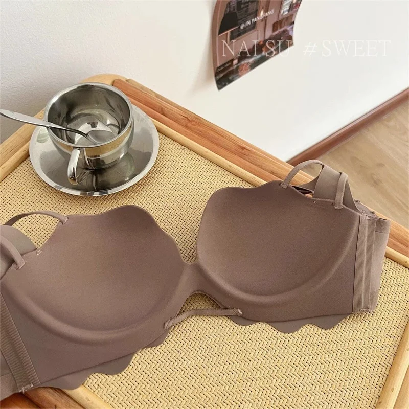 SP&CITY Korean Simple Cotton Breathable Sexy Thin Bra For Women Without  Steel Ring Gathered French Bralette Seamless Female Bras