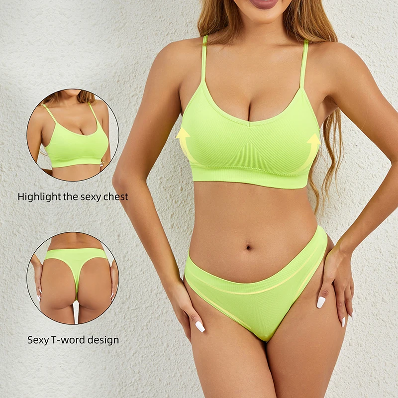 Girls Underwear Nude New Model Bra Set New Design Seamless Bra