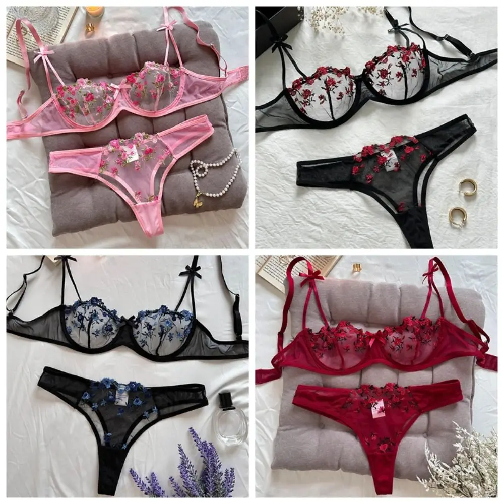 2023 New Sexy Women Bra Set Lace Deep V Erotic Underwear Lingerie Set Solid  Color Bra Sets - AliExpress