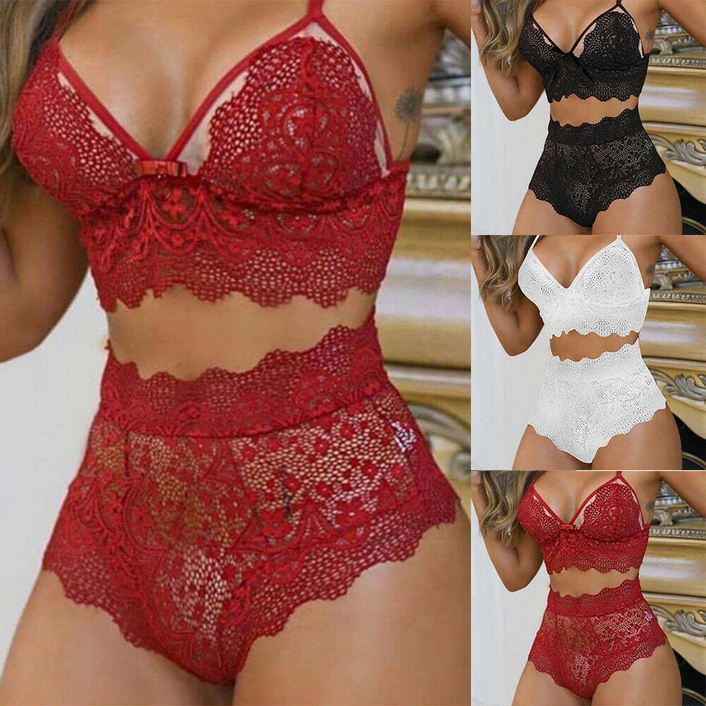 Sexy Women's Lace Lingerie Pajama Babydoll Nightdress Sleepwear Underwear  Set