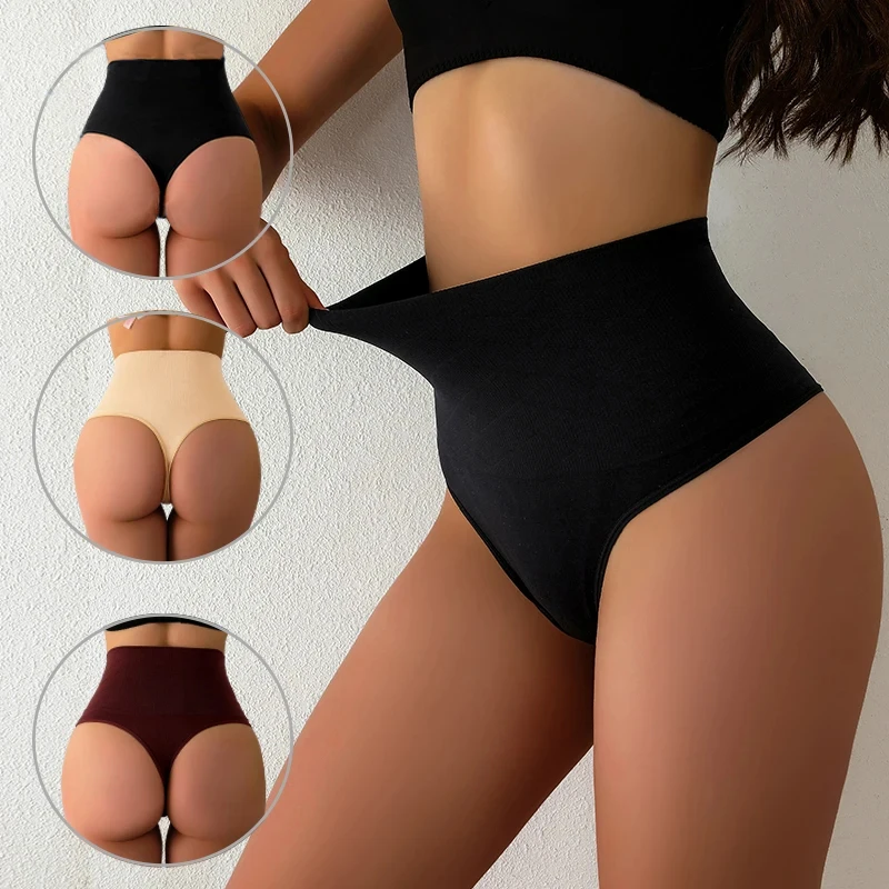 High Waist Tummy Control Panties Women Thong Panty Shaper Slimming Underwear  Butt Lifter Belly Shapi