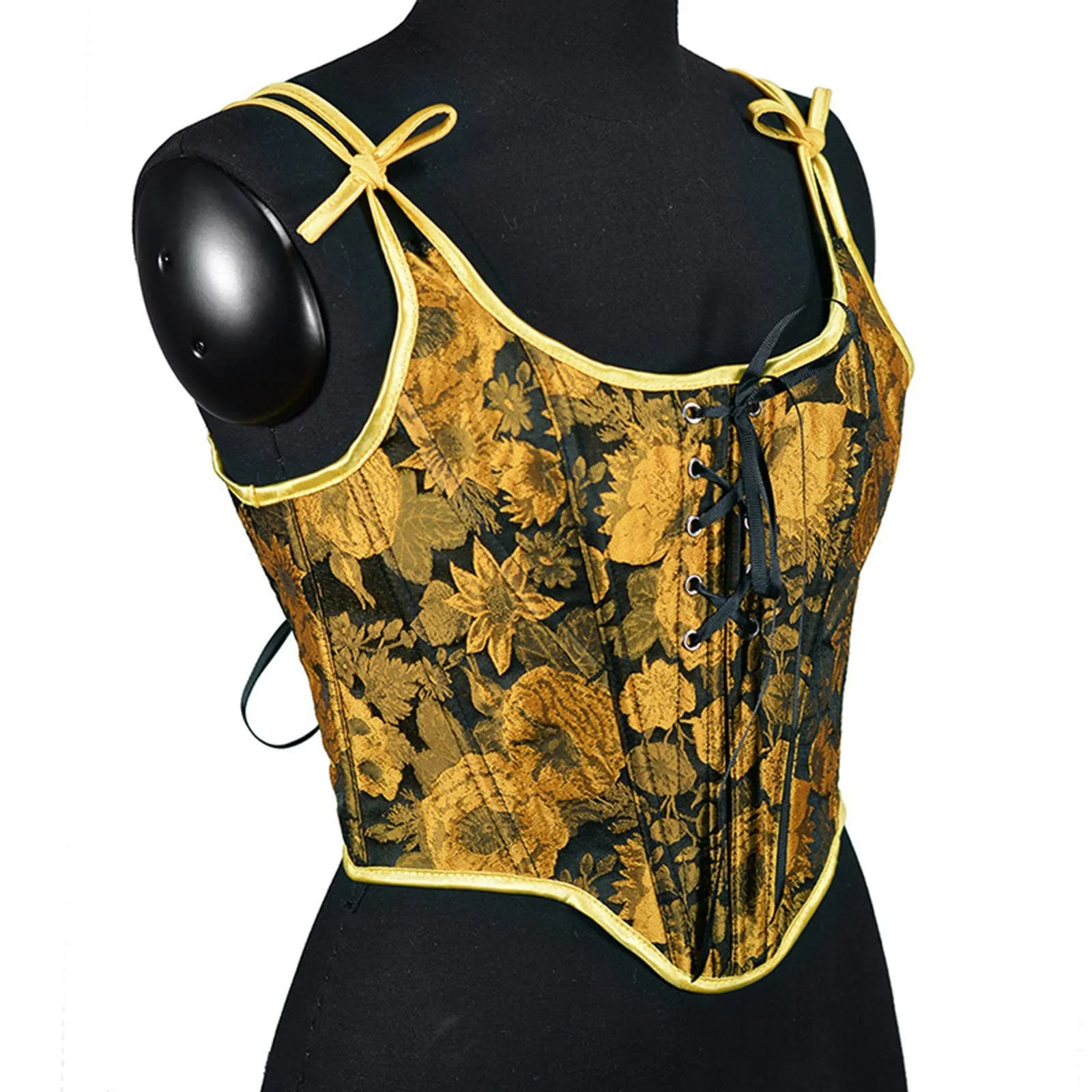 Women Luxcious Abdomen Gold Corset Tight Tops Slimming Shaping