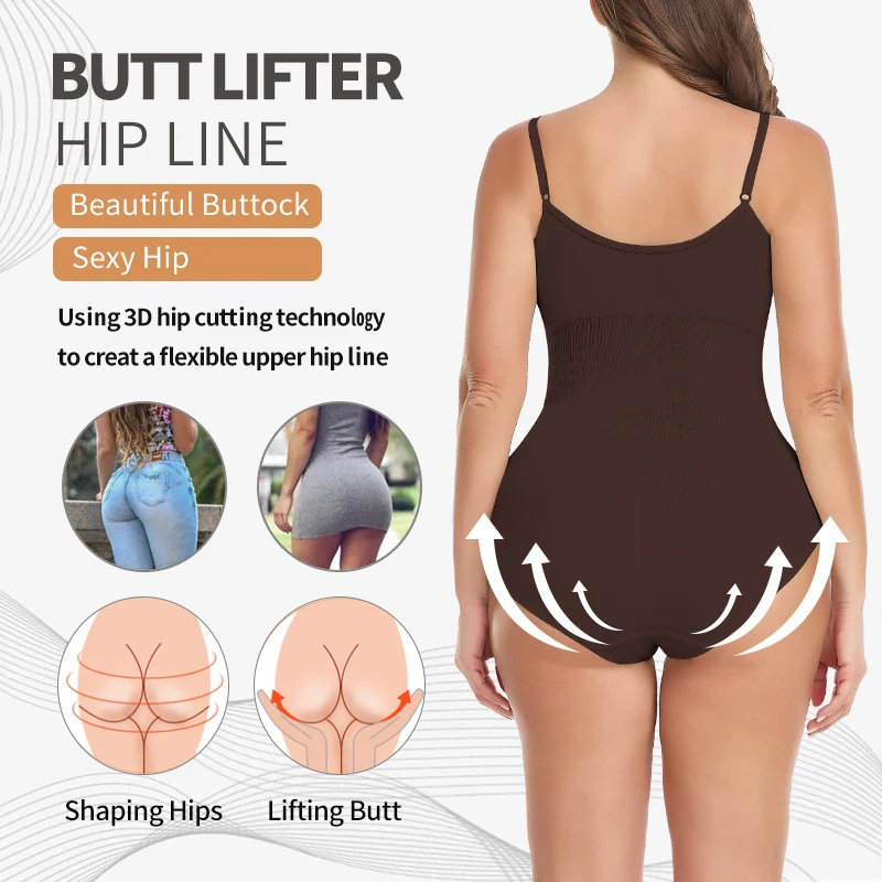 Smoothing Seamless Full Bodysuit Shapewear for Women Tummy Control Bodysuit  Hip Lifting Butt Lifter Body Shaper Shorts