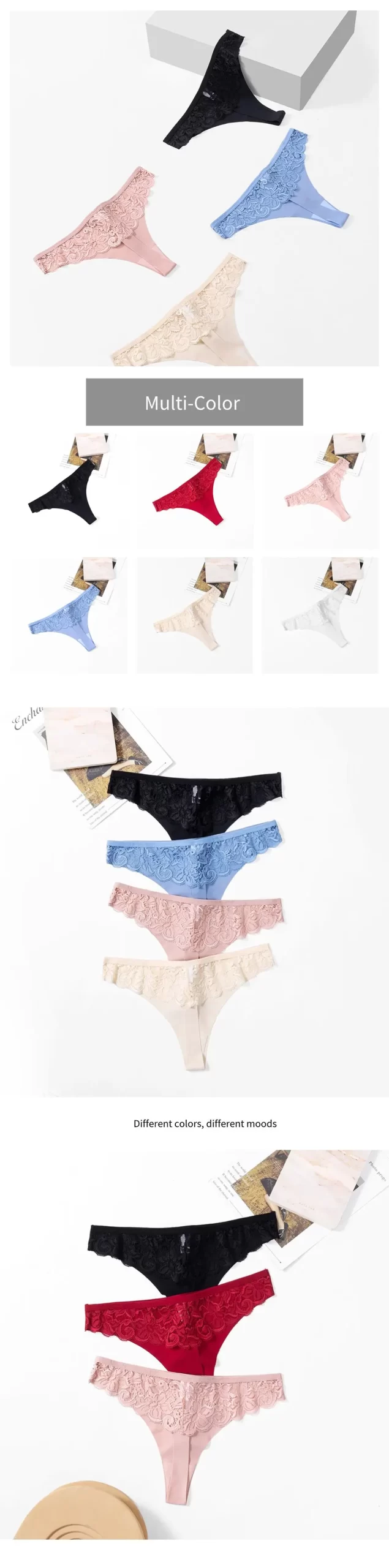 Women Sexy Lace Thongs Seamless Panties Female Underwear New