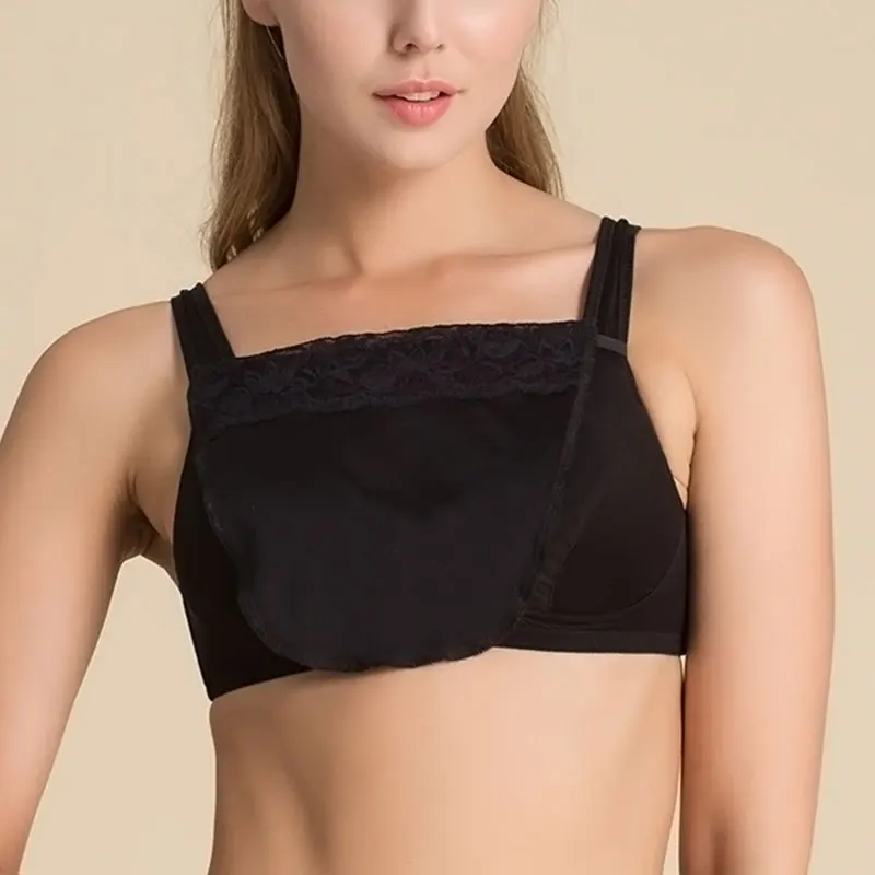 Cotton Invisible Mock Camisole Bra Wrapped Chest Overlay Modesty