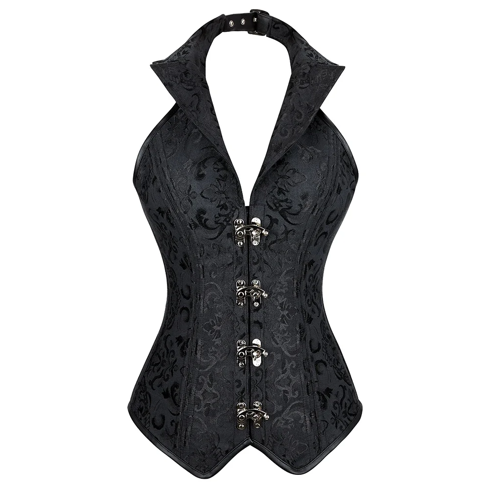 Corsets for Steampunk Sexy V Neck Steel Boned Lace Up Corset Tops Vintage  Gothic Body Shapewear Corset Plus Size Black, Beyondshoping