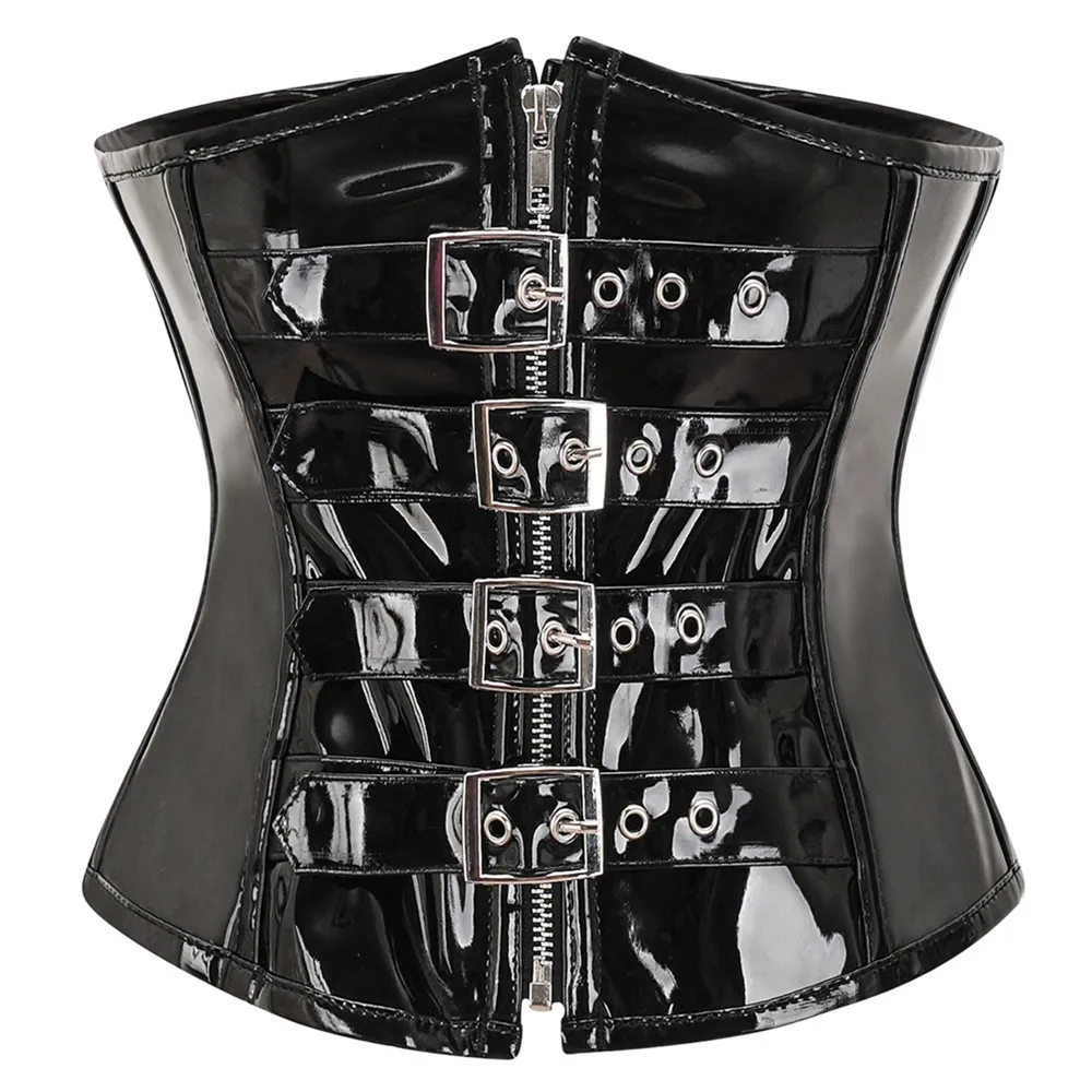 Leather Corset Underbust Top Body Shaper for Women Waist Cincher Bustiers  Gothic Steampunk Plus Size Corpete Corselet Black Red, Beyondshoping