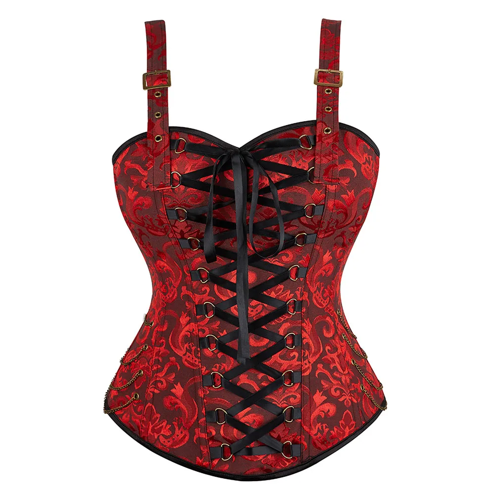 Vintage Body Shaper Push Up Corset Vintage Jacquard Tied Corset