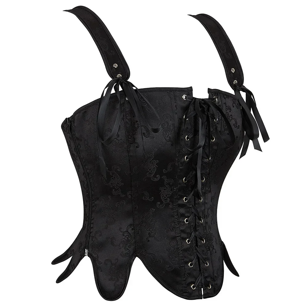 Steampunk Straps Corsets Sexy Womens Leather Corset Bustier Gothic