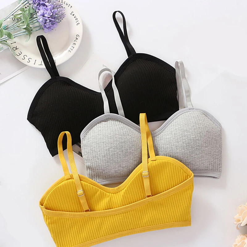 Sexy Women Padded Bralette Bra Crop Top Bra Bustier Push Up Cami Solid  Color