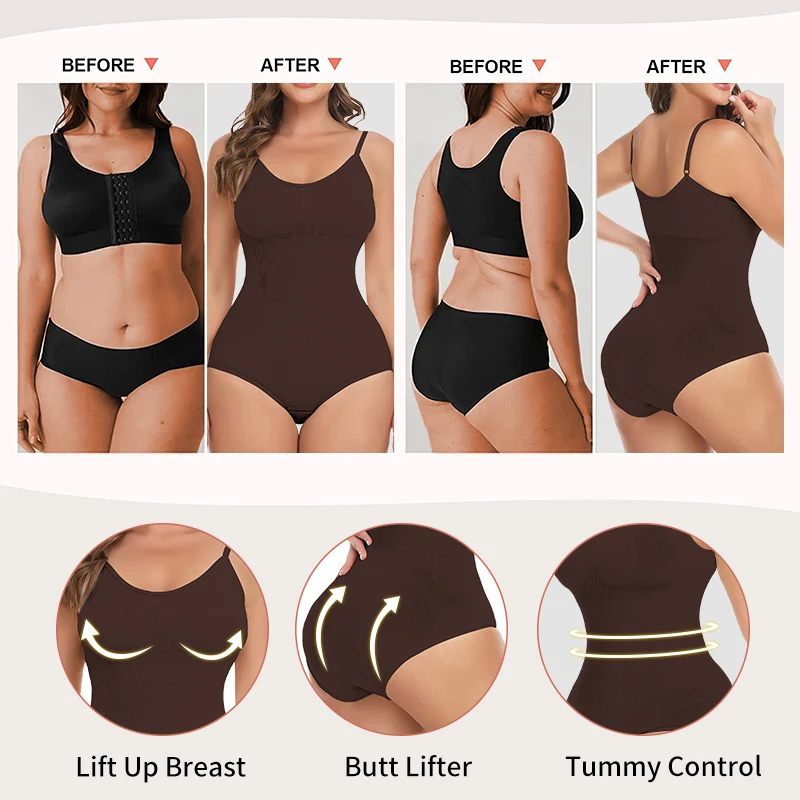 Bodysuit Shapewear Women Camis Top Full Body Shaper Tummy Control