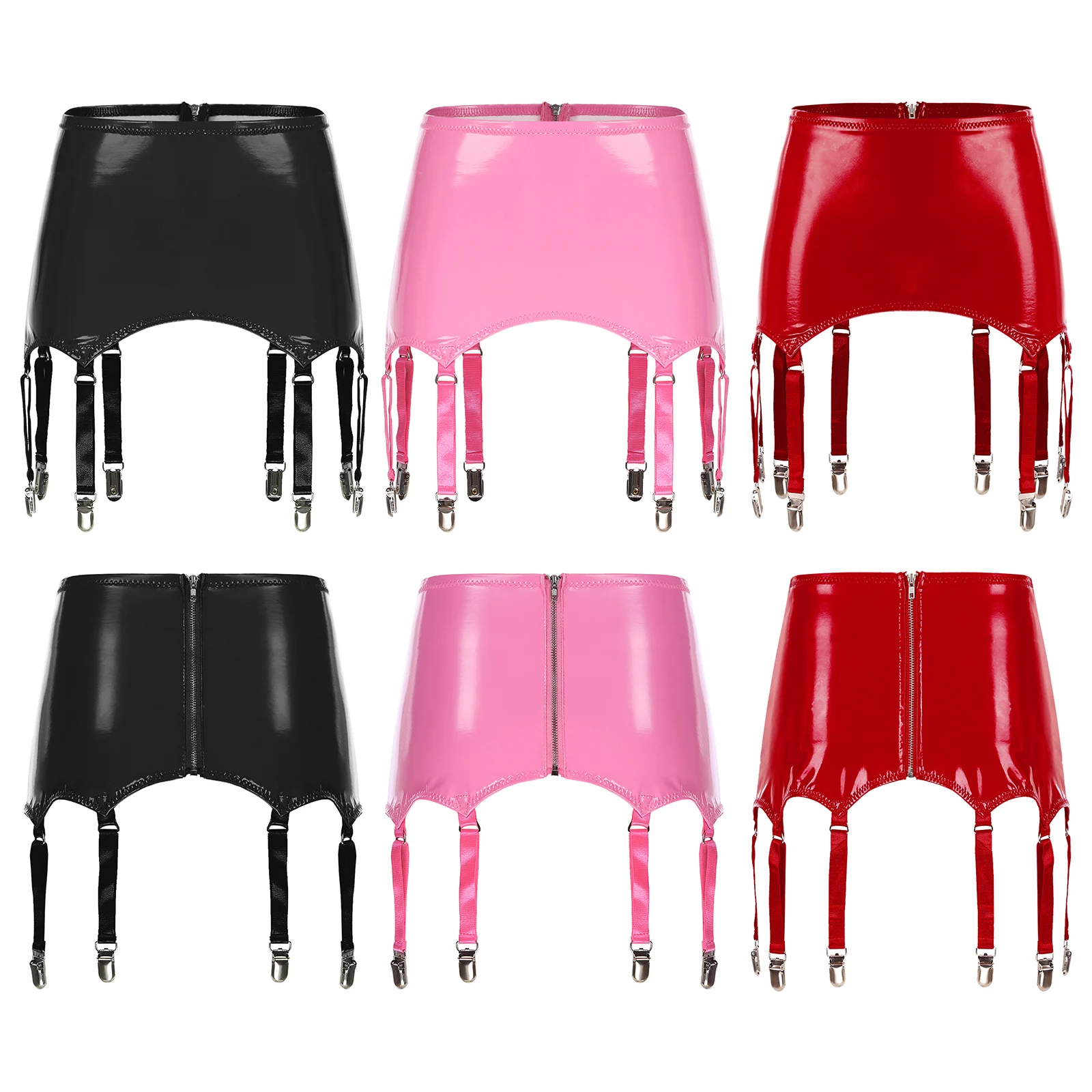 YiZYiF Women's PVC Lingerie Latex G-strings Panties Zipper Micro Thong  Low-Rise T-Back Club Wear