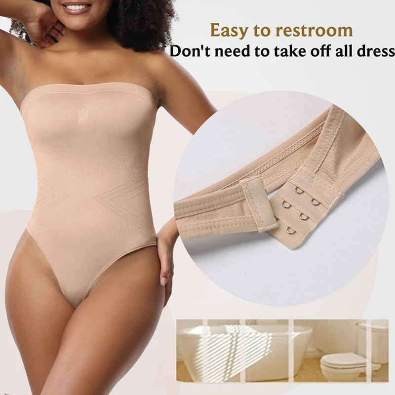 Low Back Bodysuit for Women Tummy Control Shapewear Seamless Backless Body  Shaper Sculpting Thong Underwear Sexy