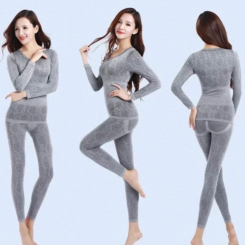 First Layer Winter Thermal Heated Underwear For Women Long Johns