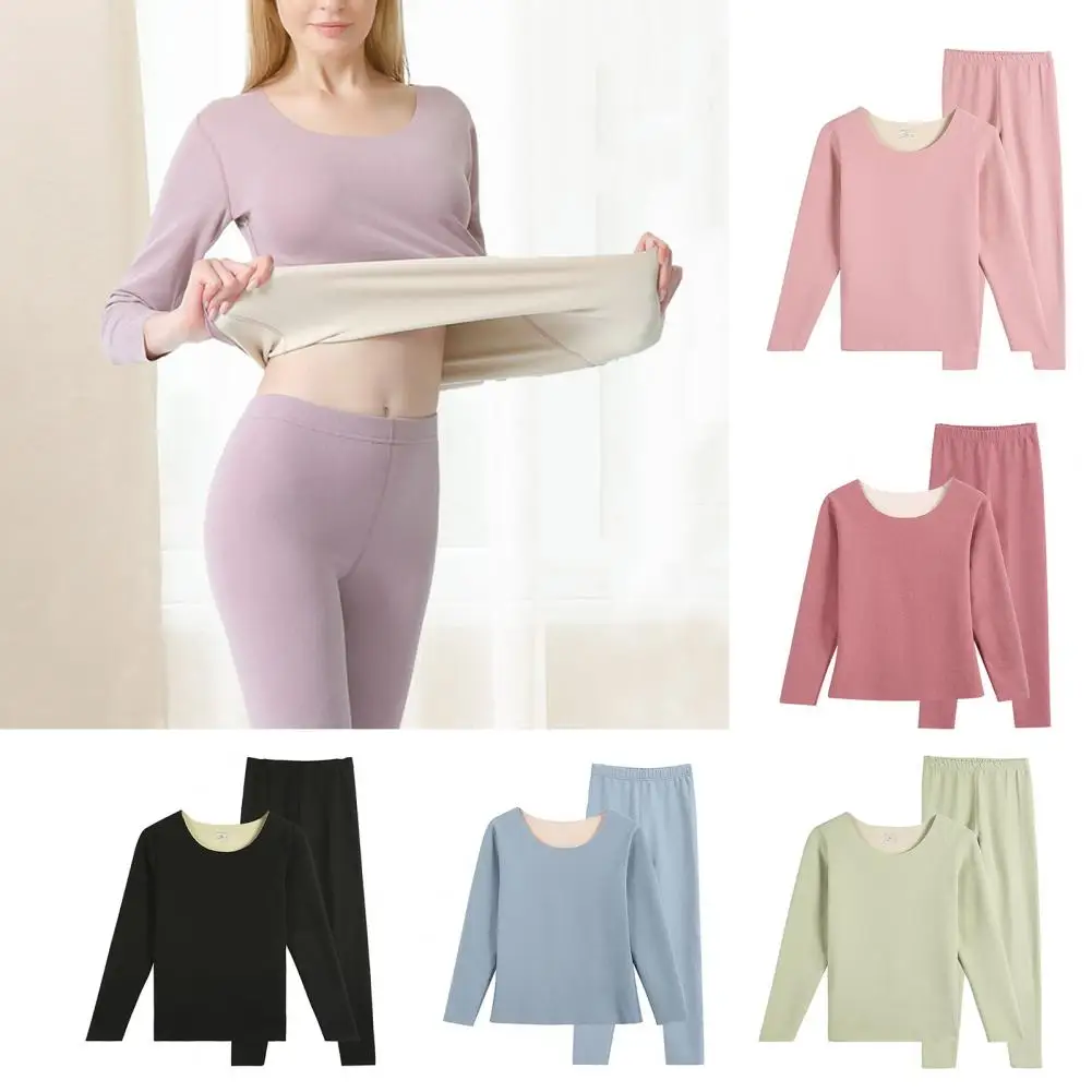 Aueoeo Thermal Sets For Women Women's Tight Round Neck Cotton Thermal  Underwear Pure Cotton Autumn Clothes And Trousers Two-Piece Set Clearance 