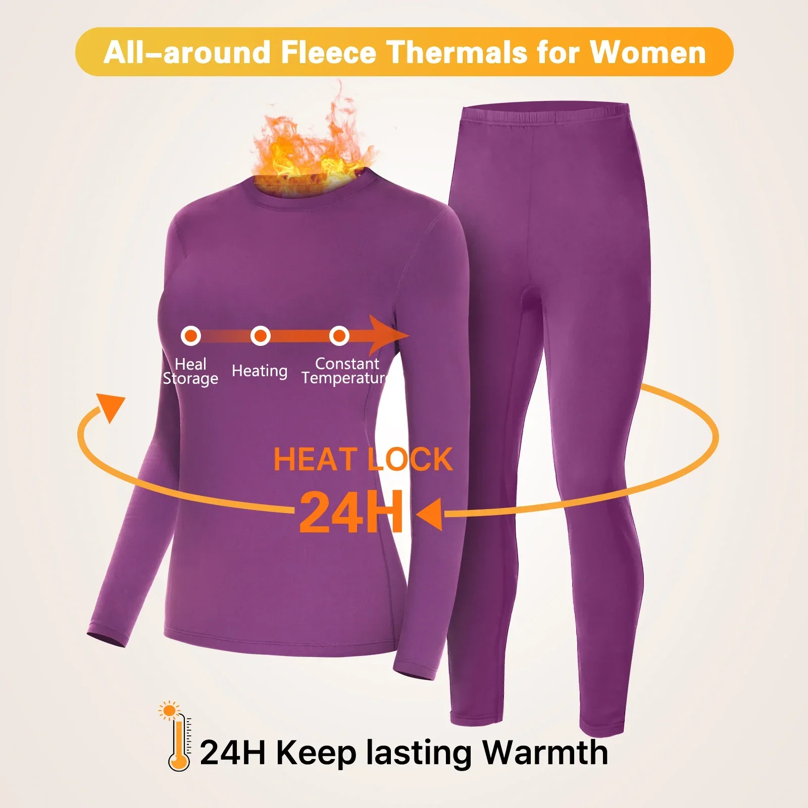 Thermal Underwear Set for Women Long-Sleeved Trousers Long Johns Thermal  Underwear Ladies Suit Winter Clothes Warm Lingerie, Beyondshoping