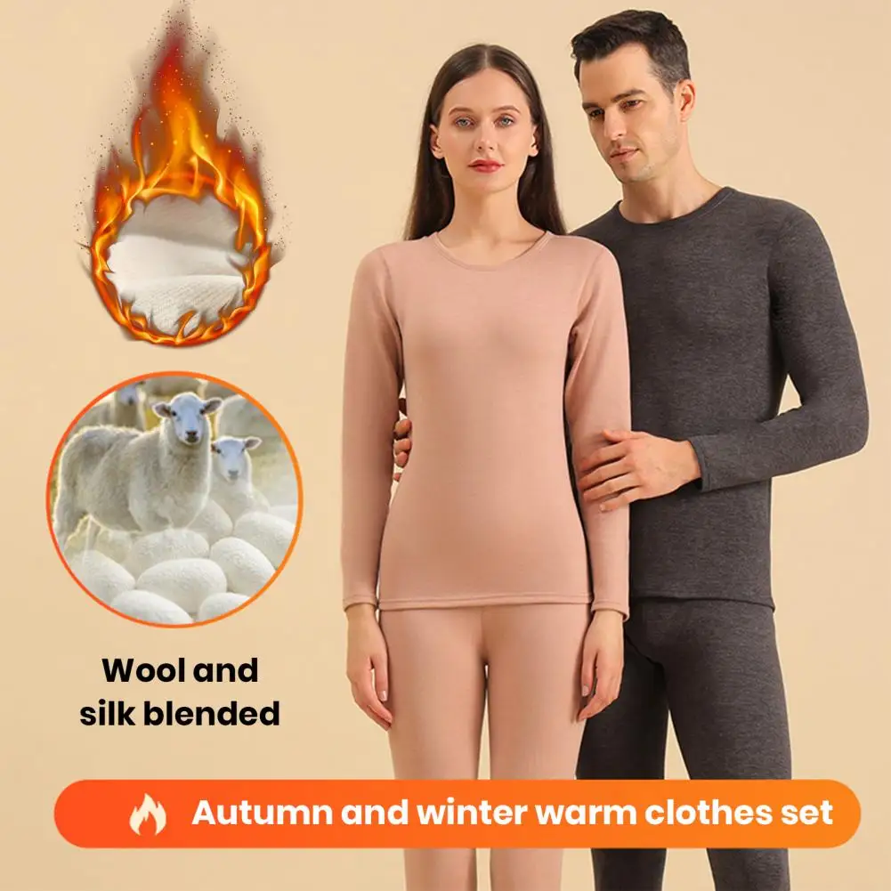 Men Women Double Side Fleece Base Layer Thermal Underwear Long