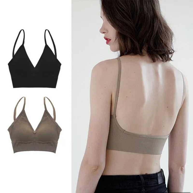 Wireless Seamless Bralette With Padded Sleep Top And U Shaped Back
