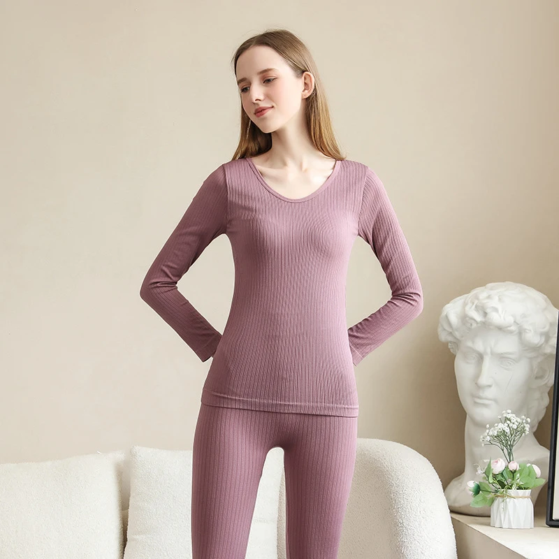Long Johns Thermal Underwear Sets Winter Women Clothes Warm Lingerie  Long-Sleeved Trousers 2 Pieces Seamless Thermal Pants, Beyondshoping
