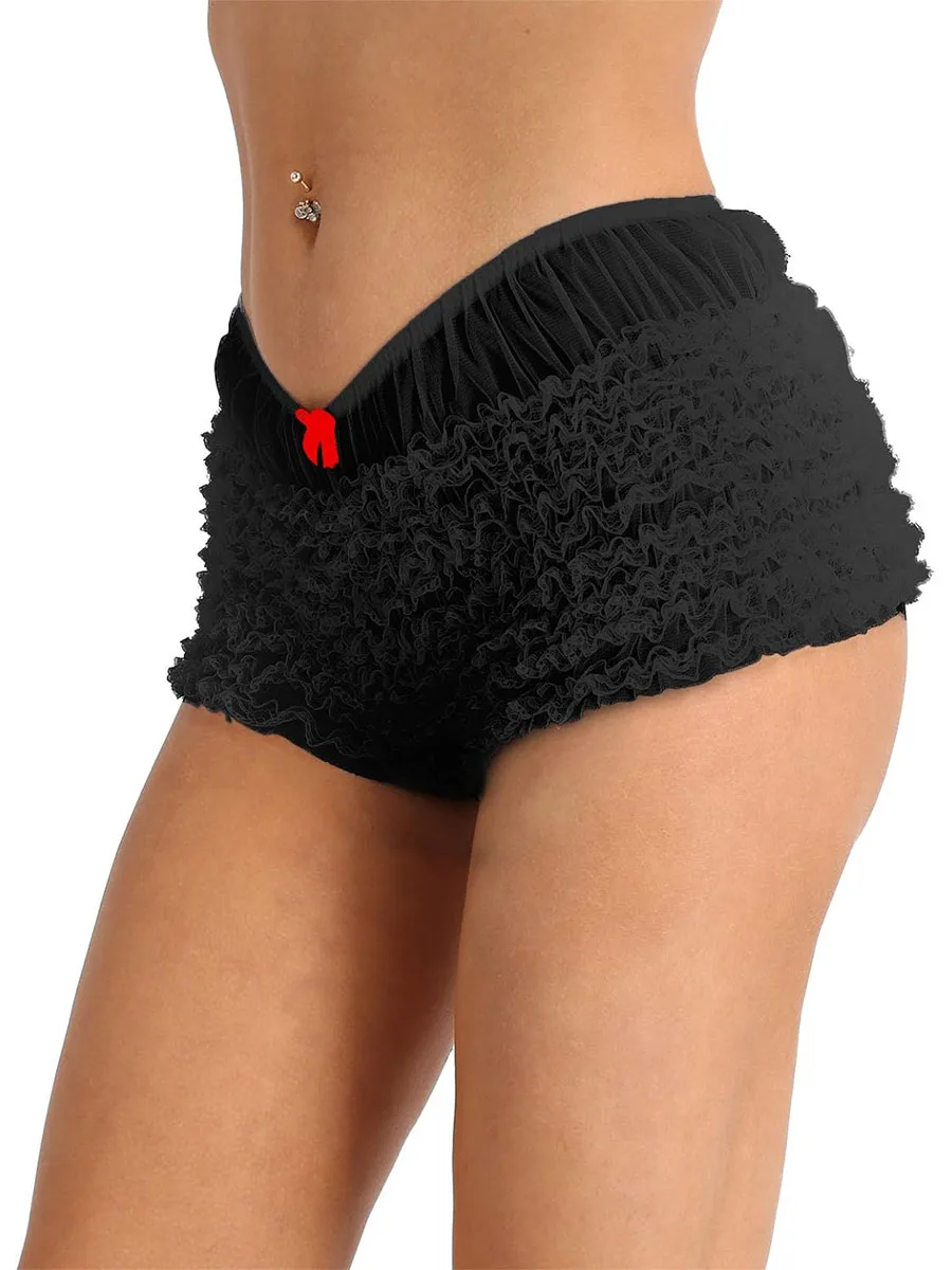 Womens Vintage Ruffle Lace Trim Loose Bloomers Shorts Panty Underwear  Underpants