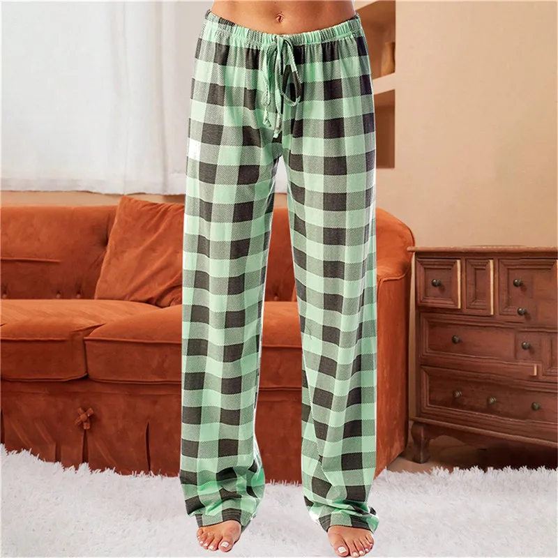 MRULIC pants for women Women Casual Plaid Pajama Pants Soft Pants Loose  Homewear Sleepwear Pants Army Green + One size - Walmart.com