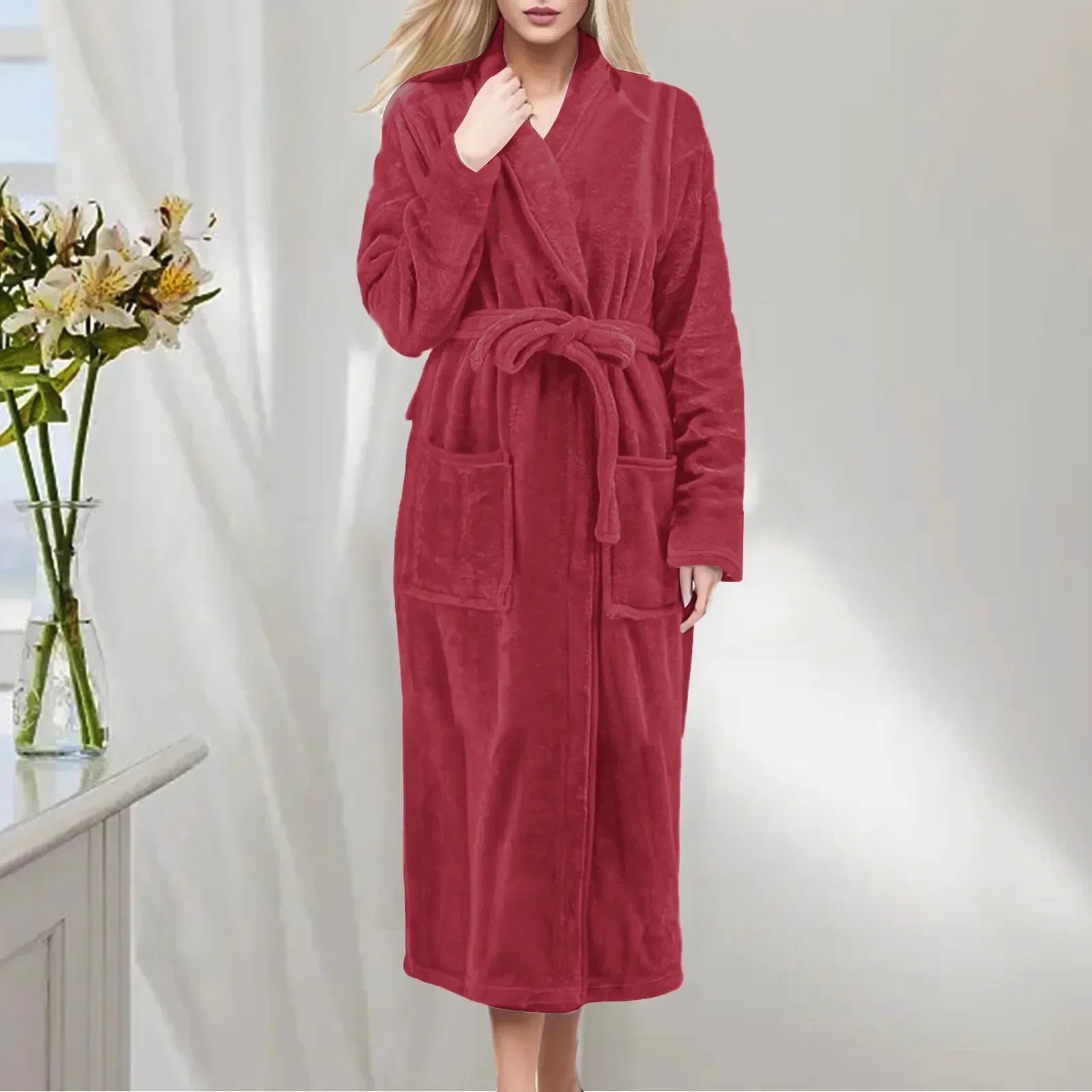 HAOLEI Ladies Dressing Gowns Fluffy,Hooded Long Nightgowns for Women UK  Fleece Robes Belted Full Length Bathrobes with Pockets Super Soft Plush  Velvet Flannel Pyjamas Winter Teddy Loungewear : Amazon.co.uk: Fashion