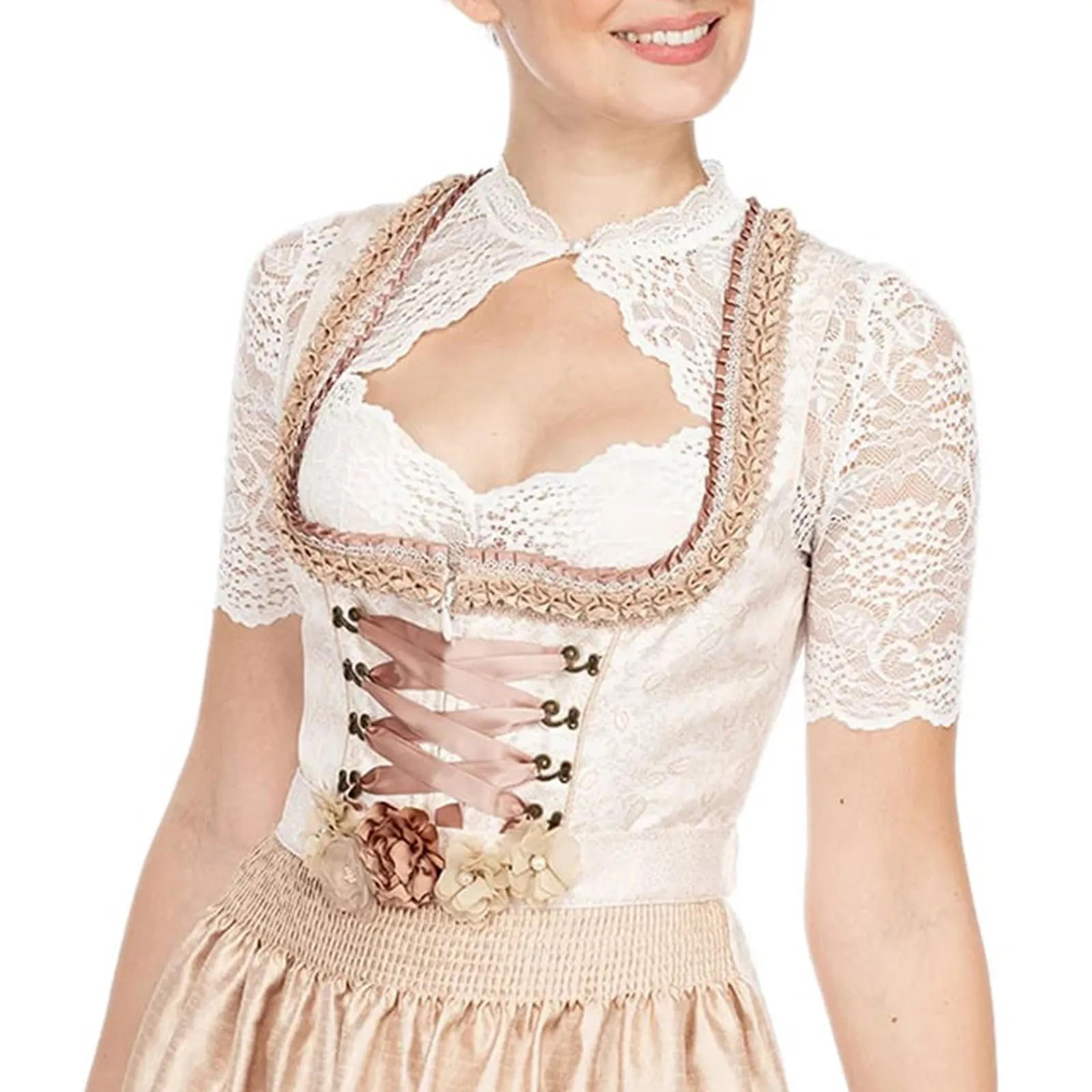 Women 1PC Underwire Lingerie Lace Vest Women's Elegant Dirndl