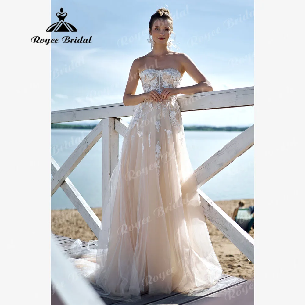 traje de novia Princess Off Shoulder Champagne Wedding Party Gown for Women 2024 Wedding Dress for Bridal vestido de casamento 1