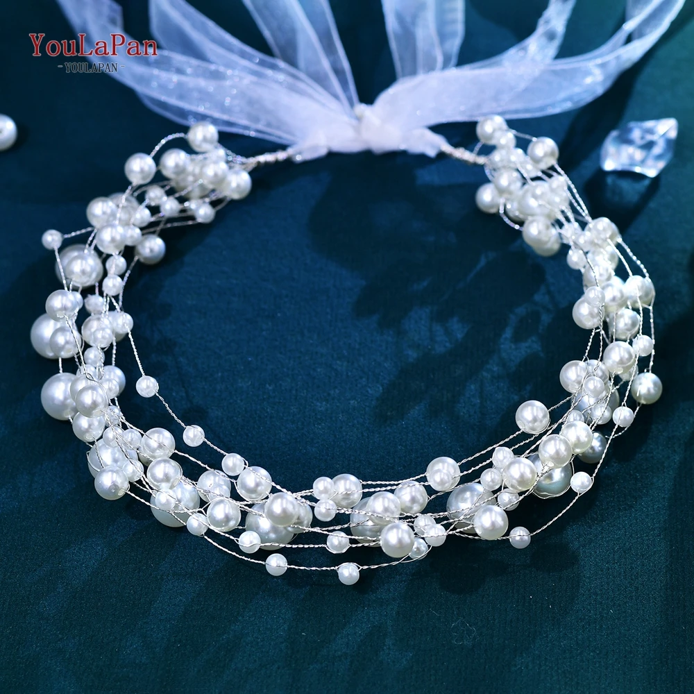 YouLaPan Pearl Hair Vine Bride Wedding Beaded Hair Accessories Woman Party Jewelry Headwear Handmade Bridesmaid Gift HP632 1