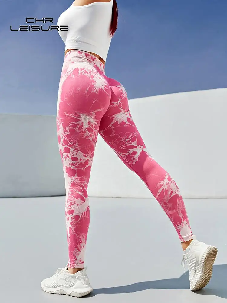 Women Sexy Pants Casual Seamless Gym Knitting Leggings Femme Tie Dye Push  Up High Waist Leggings Stretch Athletic, Beyondshoping