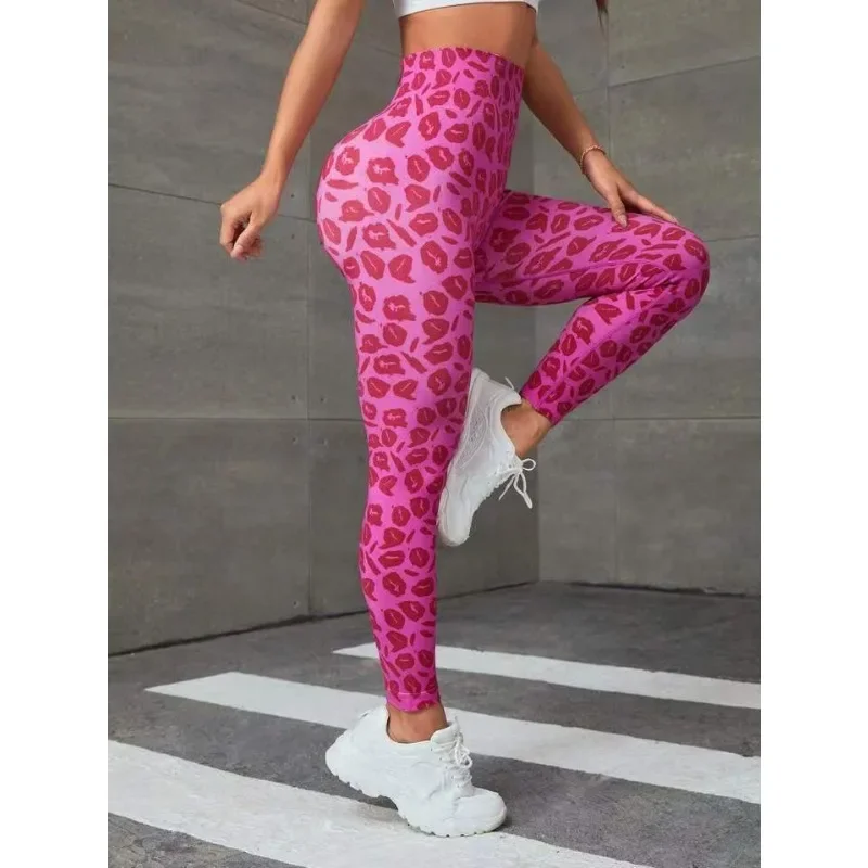 Pink High Waist Seamless Yoga Leggings For Women Sexy Booty