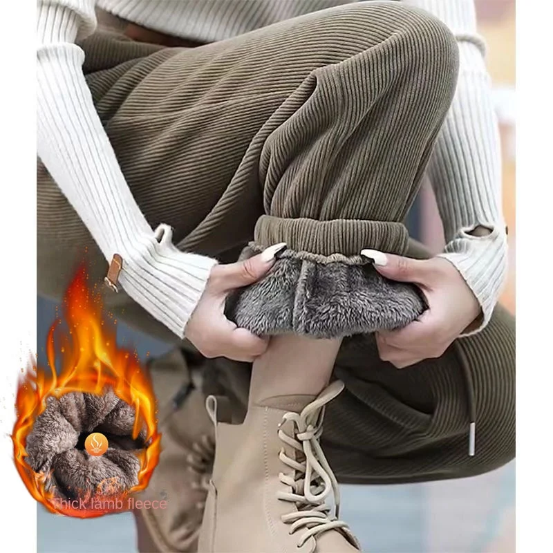 Trousers Winter Women Harem Pants Gym Sweatpants Thick Warm Casual