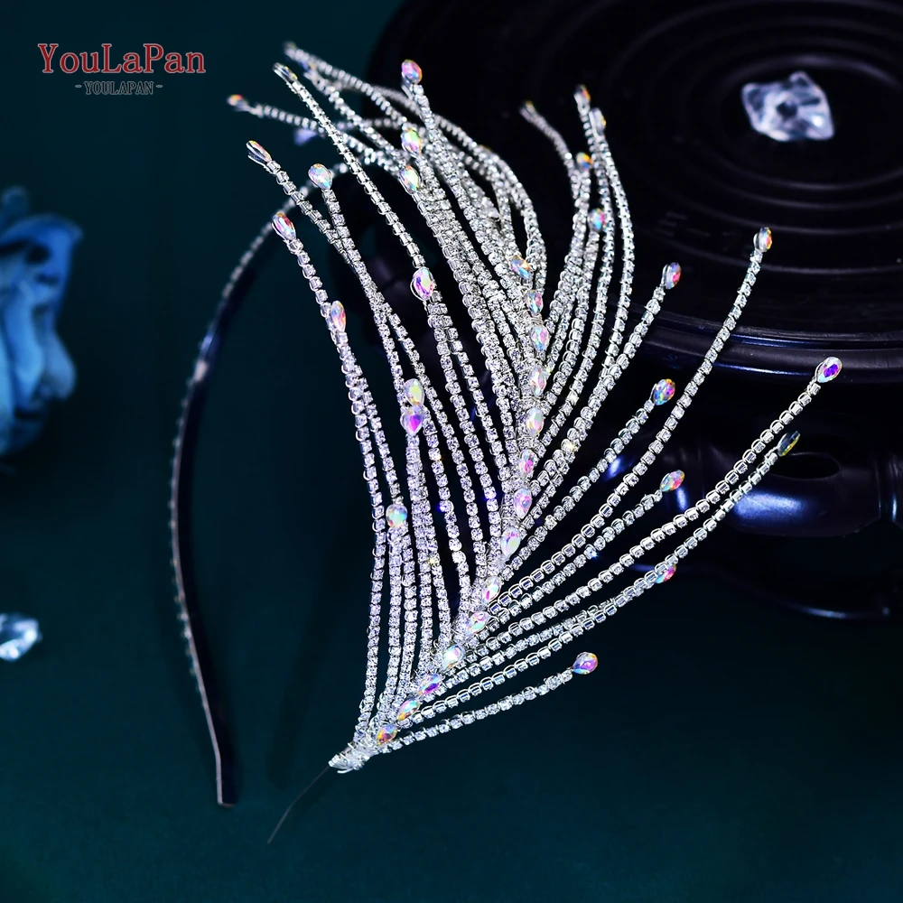 YouLaPan Bride Colorful Crystal Hair Hoops Woman Party Rhinestone Headband Bling Hair Accessories Wedding Hairpiece HP628 1