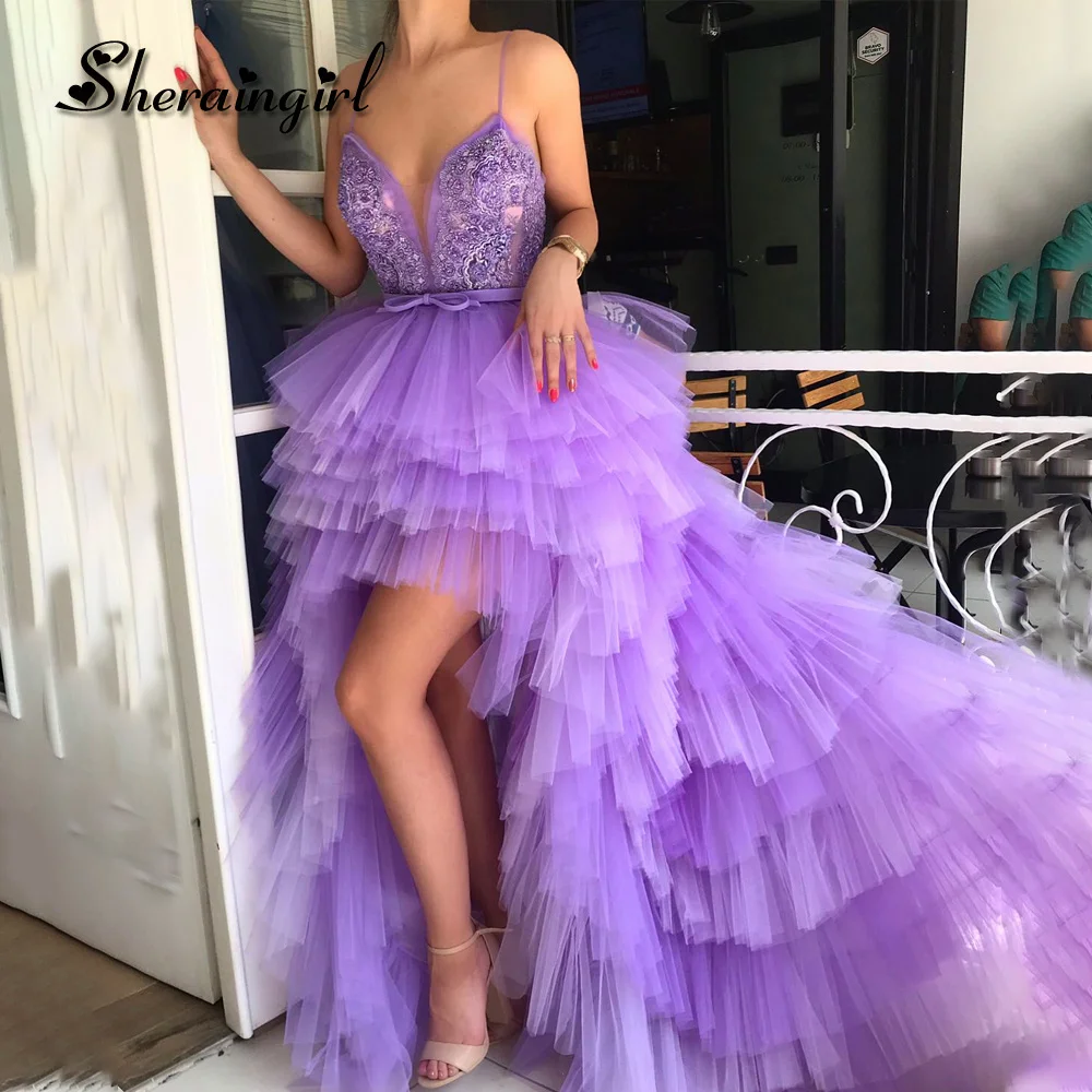 SHERAIN Delicate Homecoming Dresses Appliques Spaghetti Straps Ribbon Hi-lo Customised Formal Celebrity Gown Vestidos De Fiesta 1