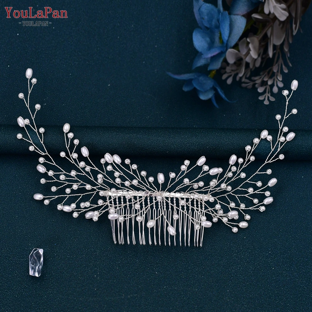 YouLaPan Wedding Comb Pearl Headwear Hair Clip Bride Hair Accessories Jewelry Handmade Bridal Girl Headpiece for Party HP182 1