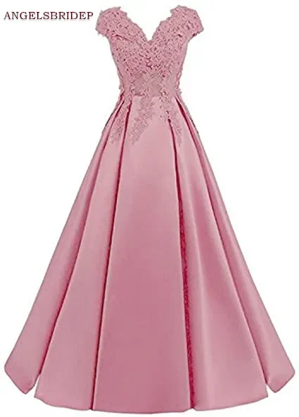 V-Neck Quinceanera Dresses Vestidos De 15 Anos Formal Applique Satin Sweet 16 Princess Birthday Party Gowns 1