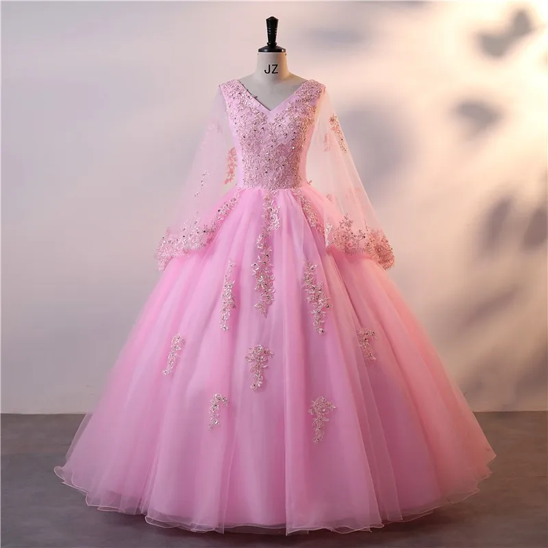 GUXQD Pink Ball Gown Quinceanera Dresses Appliques Tulle Prom Birthday Party Gowns Formal Occasion Vestido De Anos 15 Sweet 16 1